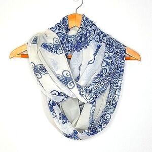 Blue White Casual Lightweight Infinty Scarf OS